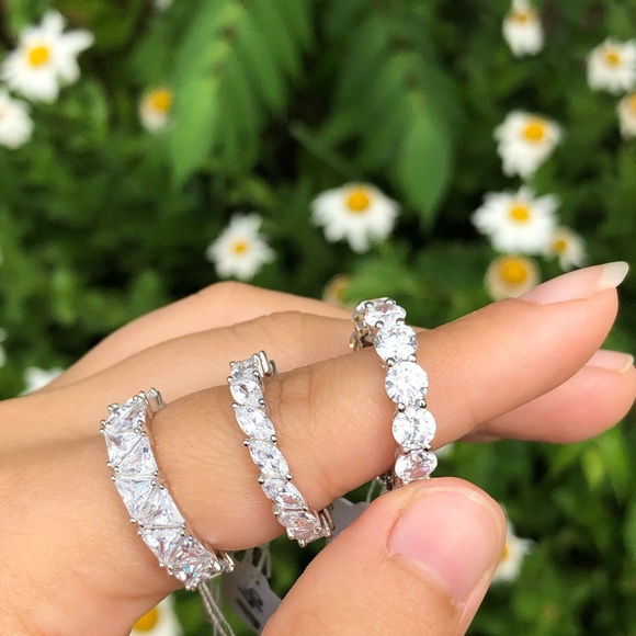 🤩HP|925 Sterling Silver Marquise CZ Eternity Ring - Picture 6 of 6